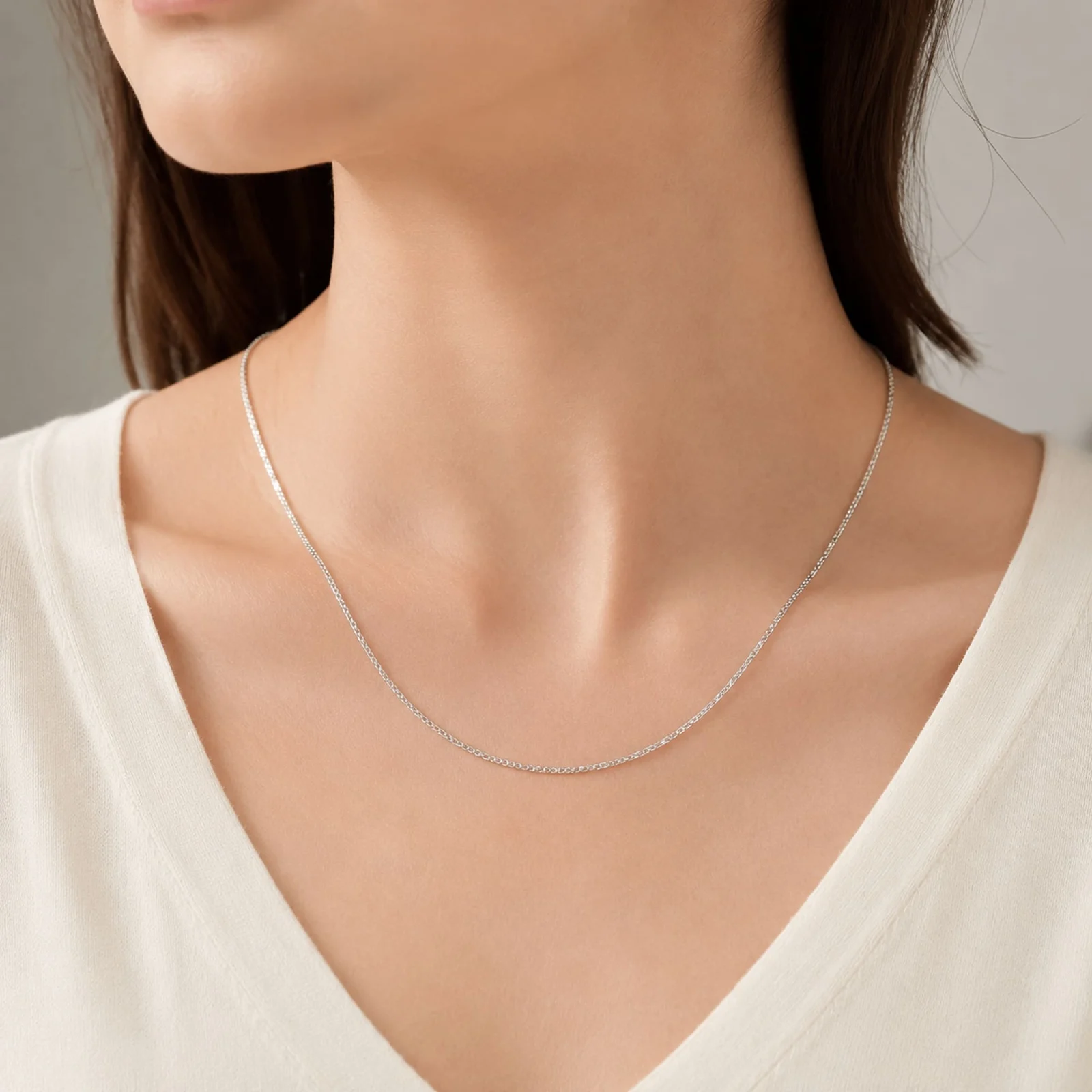 COLLAR DE CADENA ACERO PLATEADO