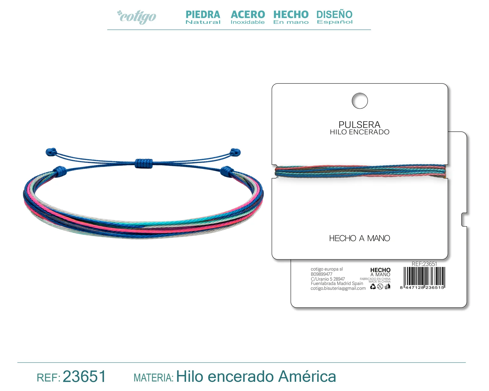 PULSERA HILO ENCERADO