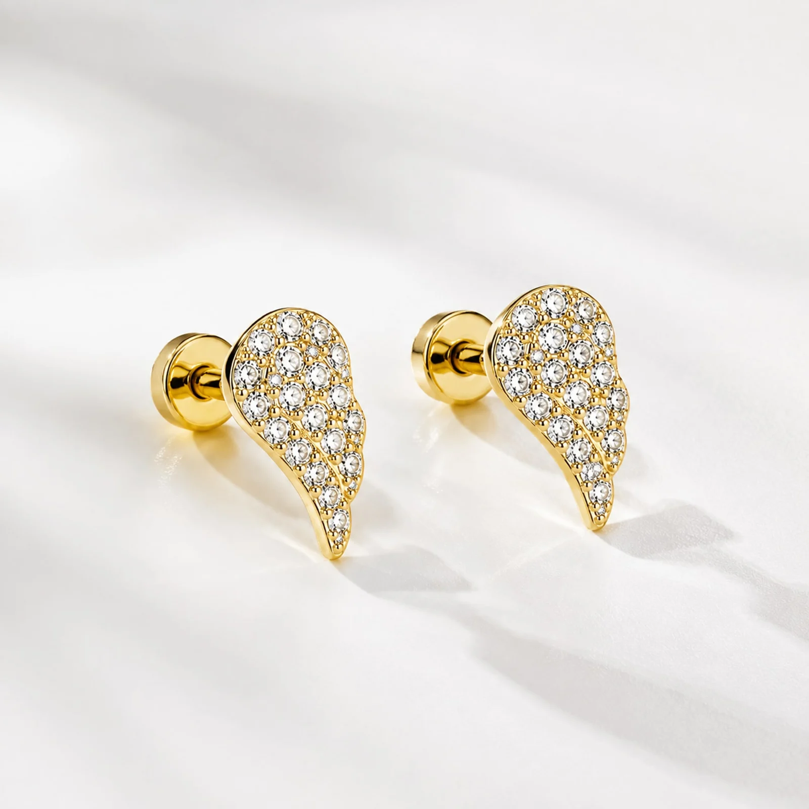 Pendiente-Piercing Bañado Oro 18K y con Circonita