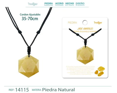 COLGANTE ESTRELLA DAVID DE PIEDRA JADE AMARILLA