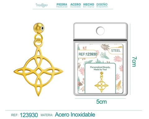 CHARM ACERO INOXIDABLE COLOR DORADO -CON BOLA DE GOMA