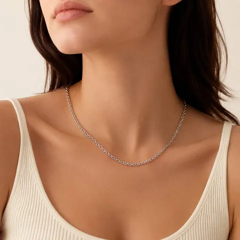 COLLAR DE CADENA ACERO PLATEADO