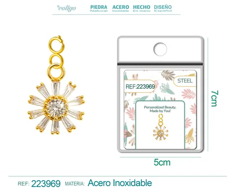 CHARM DE COBRE CHAPADO A ORO 14K CON CIRCONITA-CON CIERRE