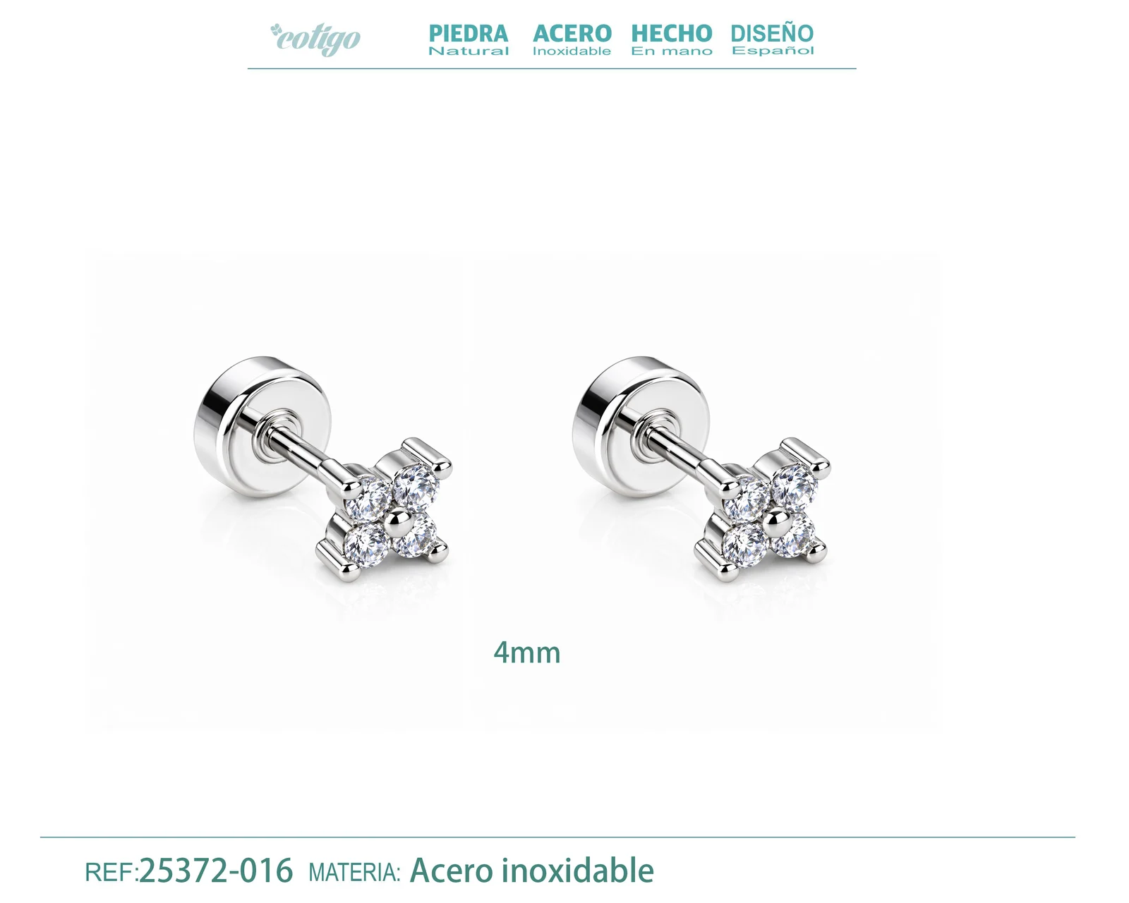 Pendiente-Piercing Bañado Oro 18K y con Circonita