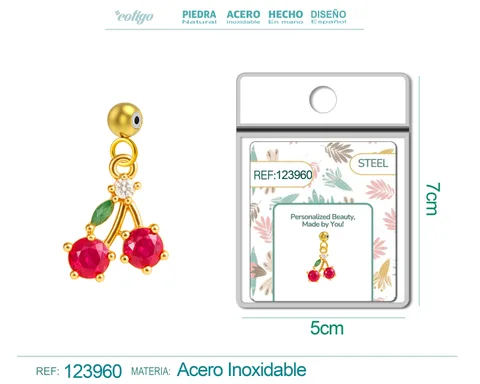 CHARM DE COBRE CHAPADO ORO 14K CON CIRCONITA-CON BOLA DE GOMA