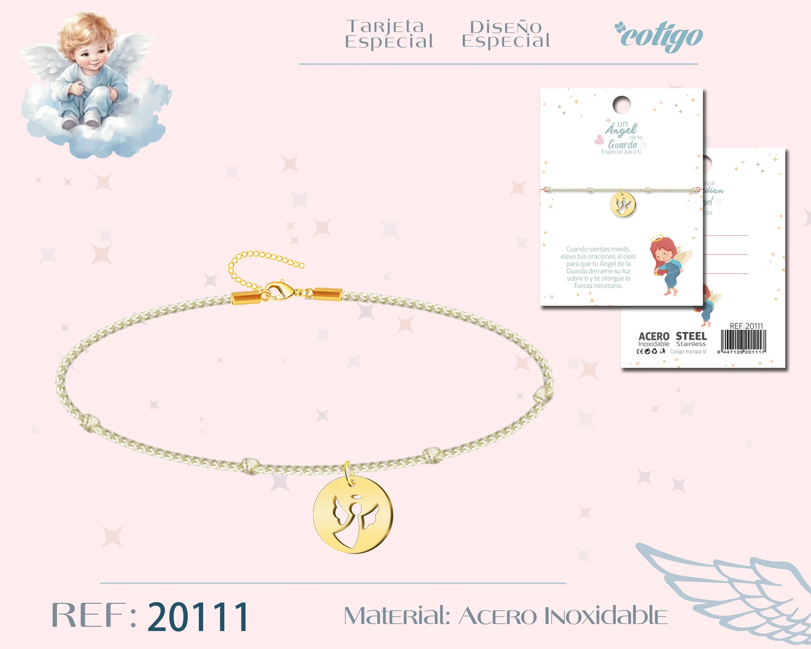 PULSERA ANGEL DE GUARDA ACERO