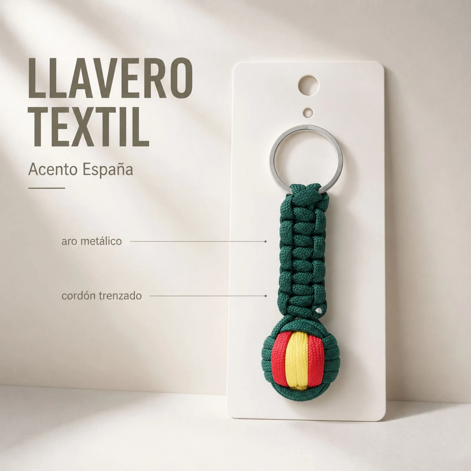 LLAVERO BOLA DE CUERDA CON ARO ACERO