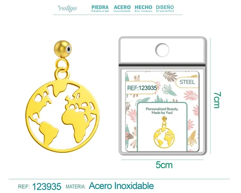 CHARM ACERO INOXIDABLE COLOR DORADO -CON BOLA DE GOMA