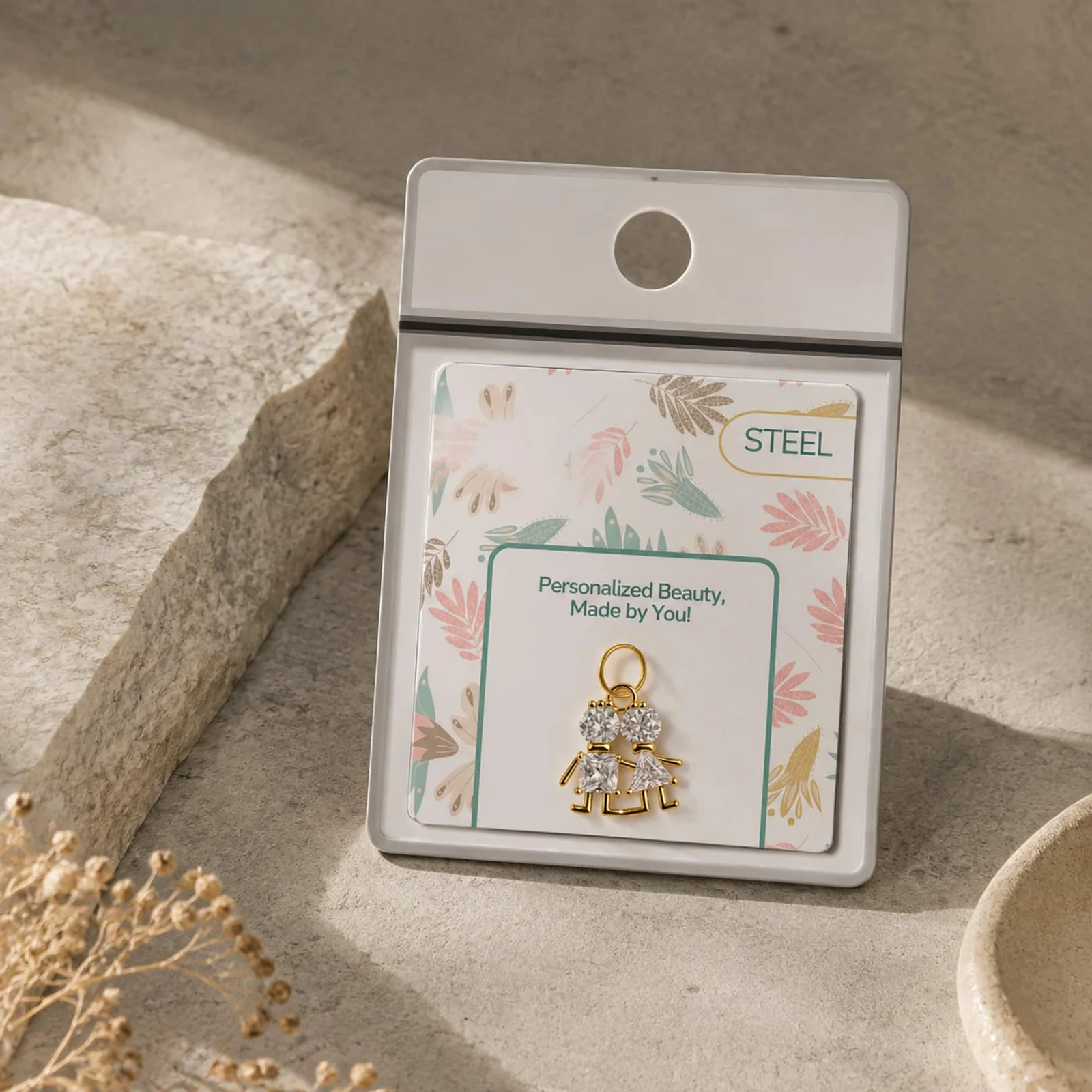 CHARM DE COBRE CHAPADO ORO 14K CON CIRCONITA