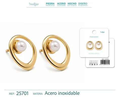 Pendiente Acero Inoxidable color Dorado