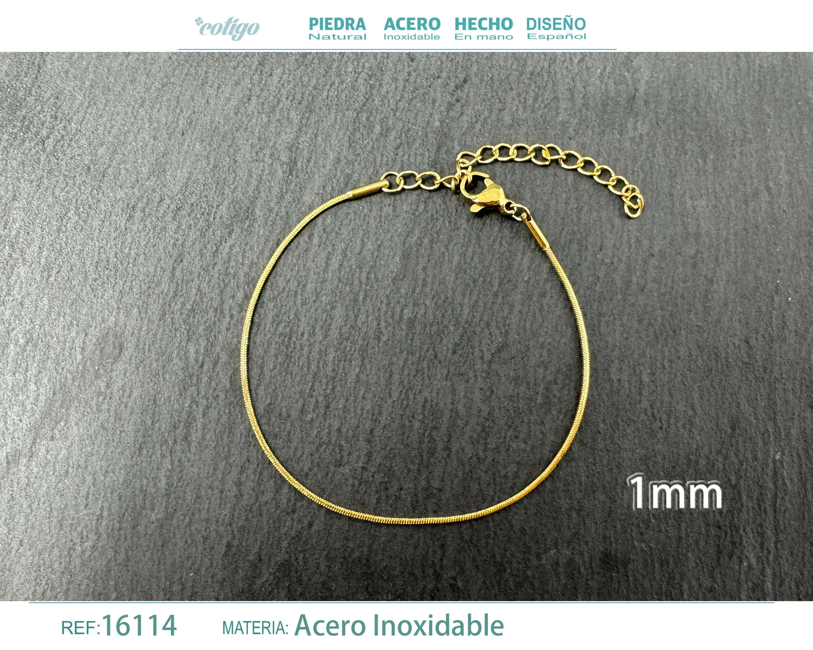 PULSERA DE CADENA ACERO DORADO