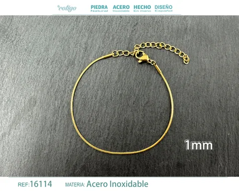 PULSERA DE CADENA ACERO DORADO