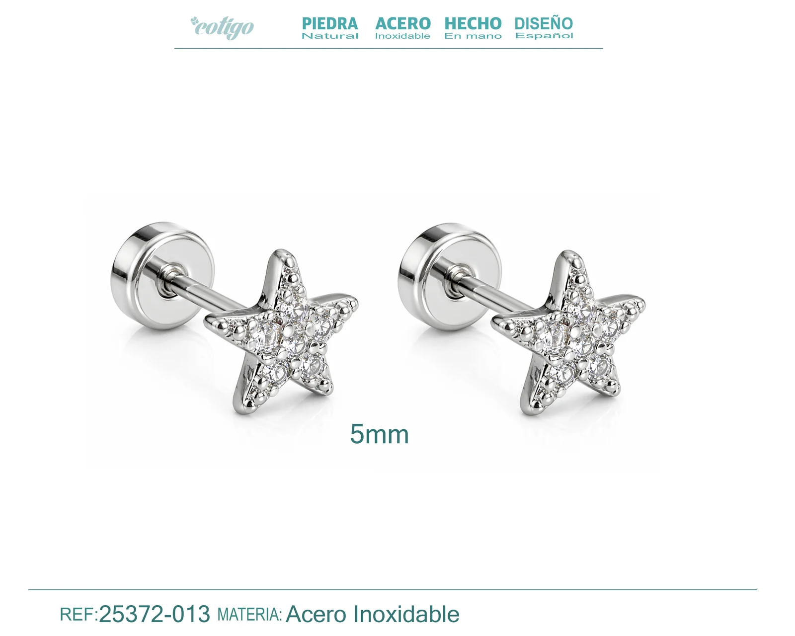 Pendiente-Piercing Bañado Oro 18K y con Circonita