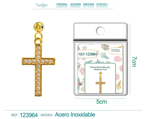 CHARM DE COBRE CHAPADO ORO 14K CON CIRCONITA-CON BOLA DE GOMA