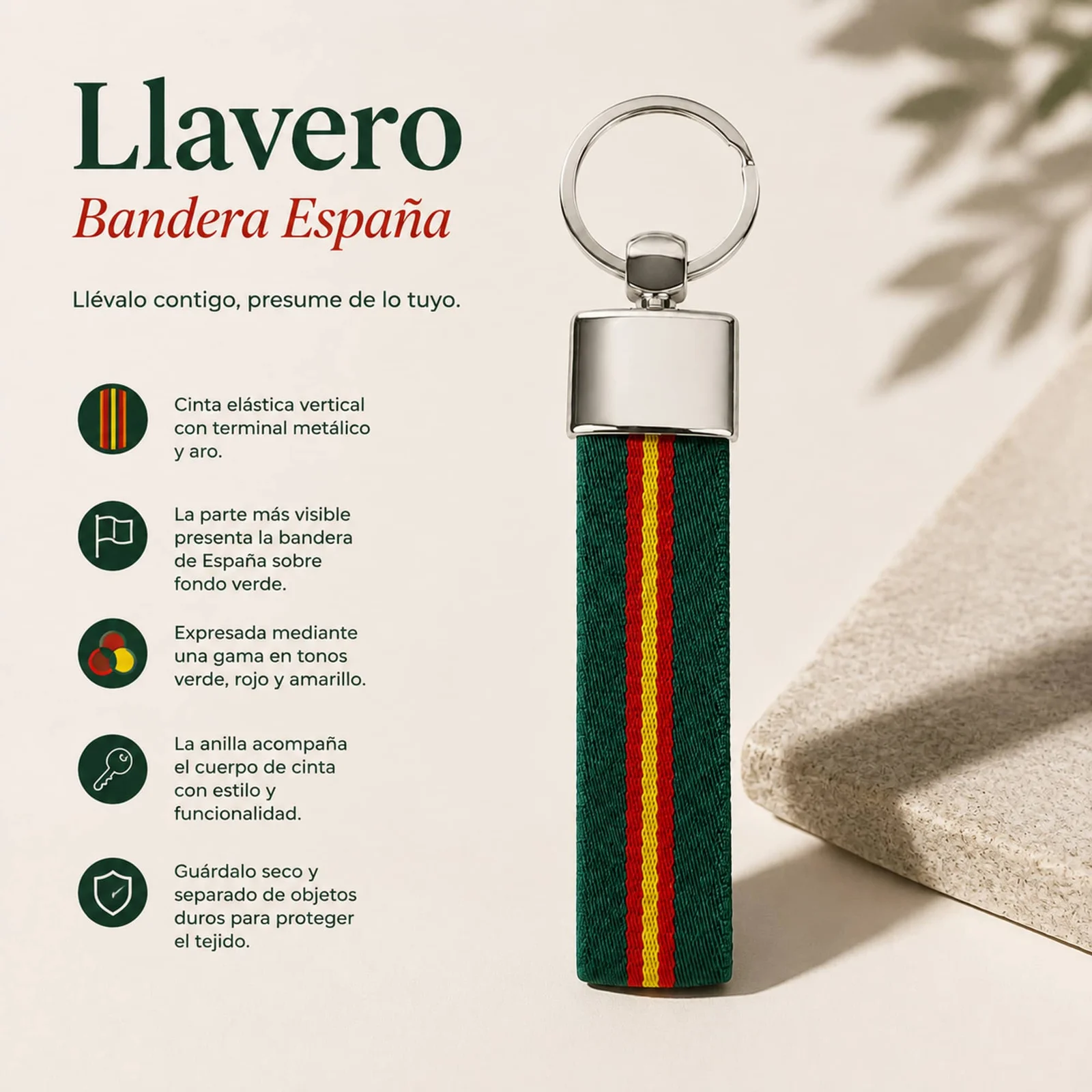 LLAVERO BANDERA ESPAÑA DE CINTA ELÁSTICA