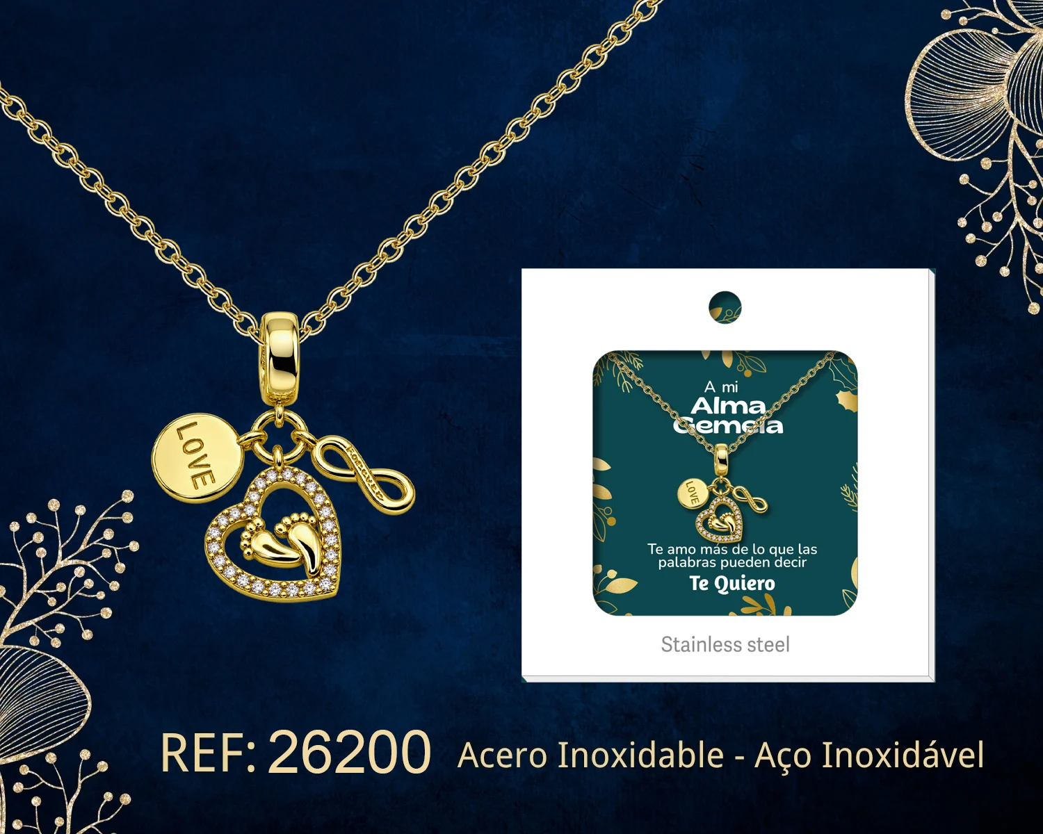 COLGANTE CHAPADA ORO 14K CON CIRCONITA PARA REGALAR