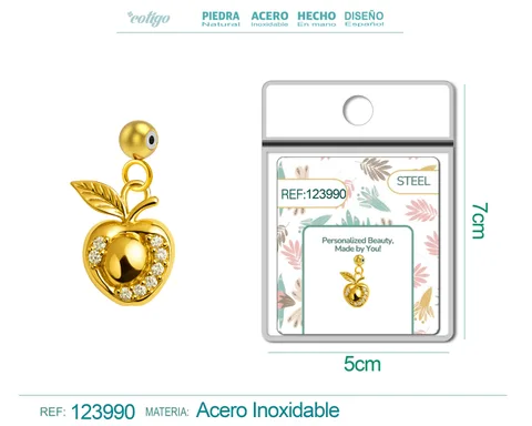 CHARM DE COBRE CHAPADO ORO 14K CON CIRCONITA-CON BOLA DE GOMA