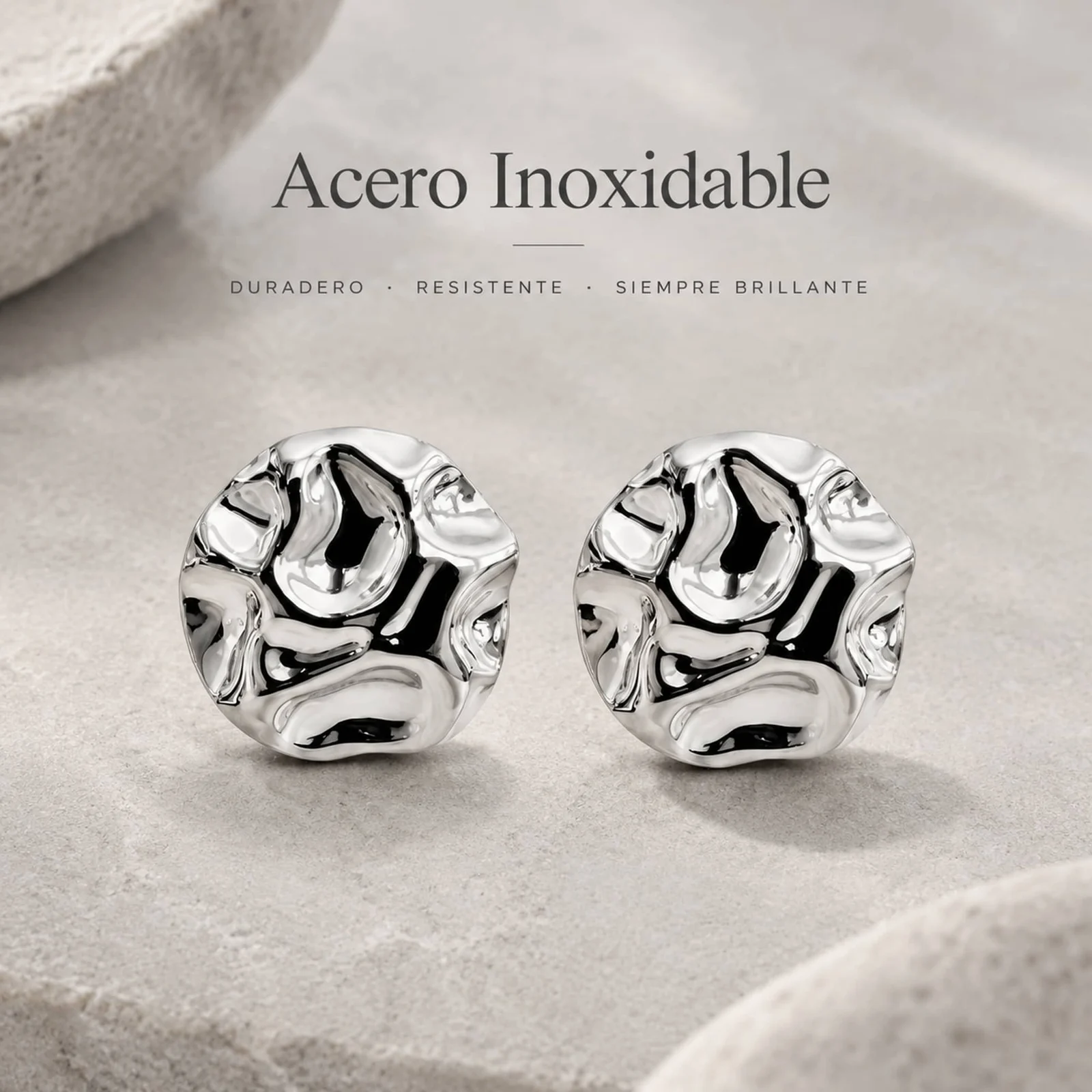 Pendiente Acero Inoxidable color Plateado