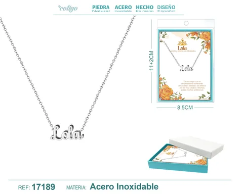 COLLAR LOLA ACERO COLOR PLATEADO