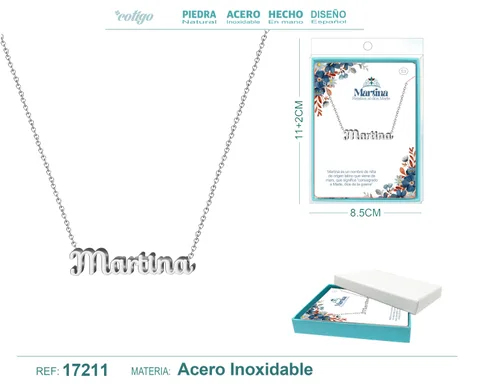 COLLAR MARTINA ACERO COLOR PLATEADO