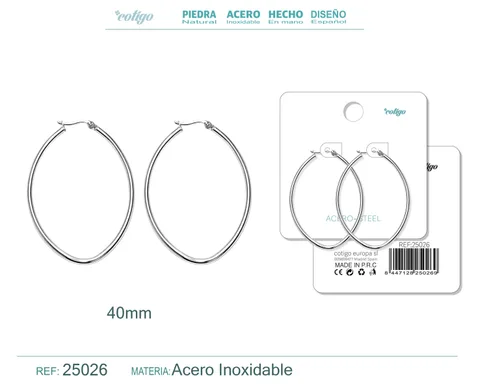 ARO ACERO 40MM COLOR PLATEADO