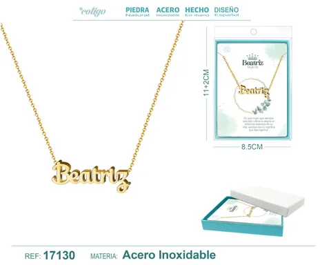 COLLAR BEATRIZ ACERO COLOR DORADO