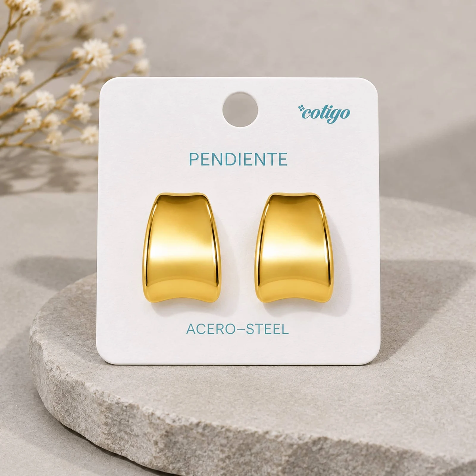 Pendiente Acero Inoxidable color Dorado