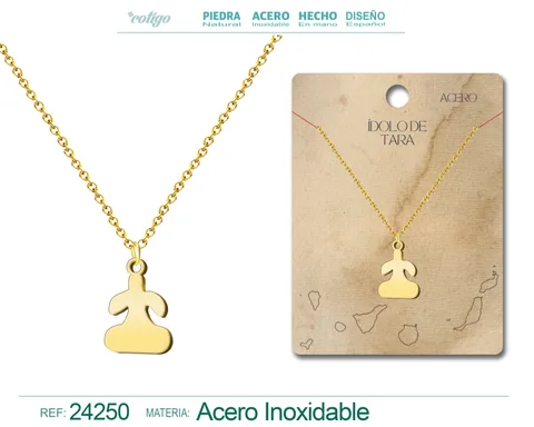COLLAR  CON IDALO DE TARRA ACERO DORADO