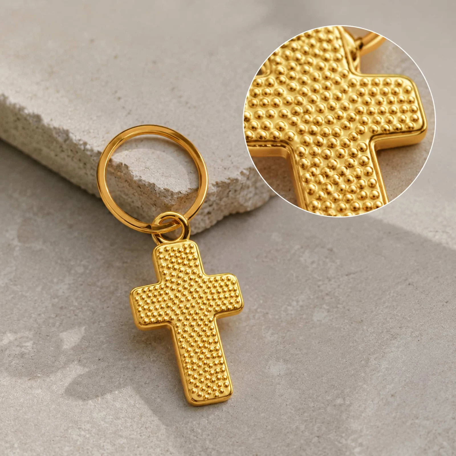 CHARM ACERO DORADO CHAPADO ORO 14 K