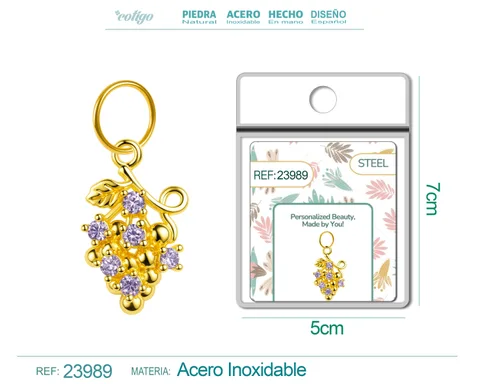 CHARM DE COBRE CHAPADO ORO 14K CON CIRCONITA