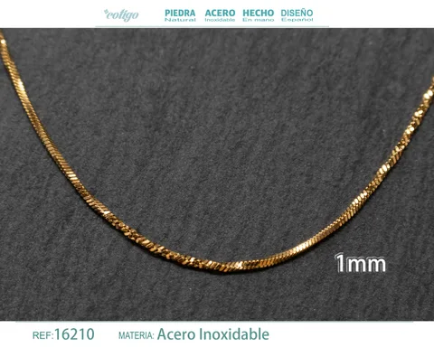 COLLAR DE CADENA ACERO DORADO