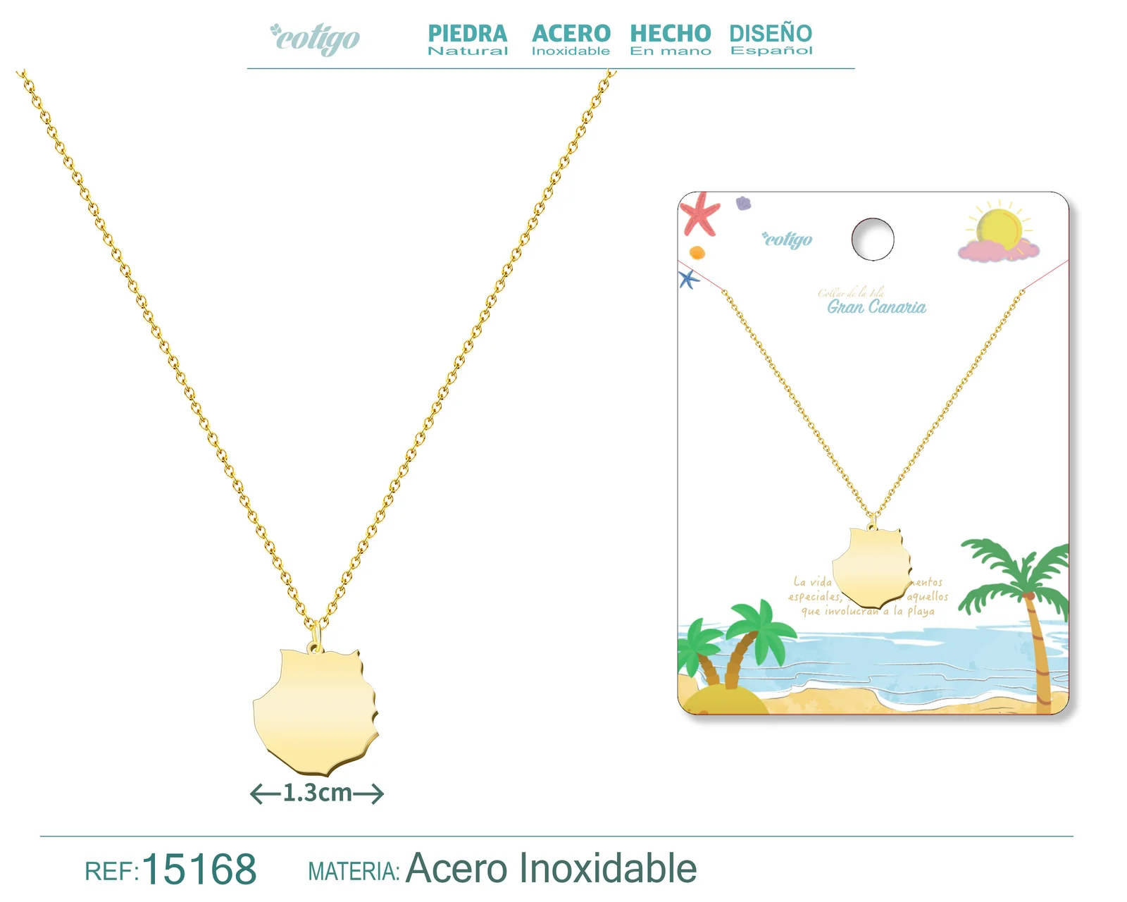 COLGANTE ACERO ISLAS  GRAN CANARIA DORADO