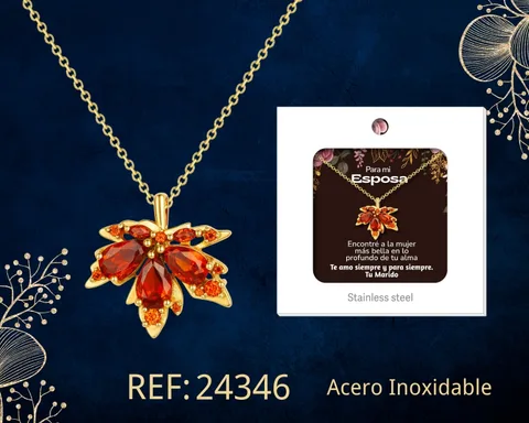 COLLAR ACERO CON CIRCONITA PARA REGALAR A  ESPOSA
