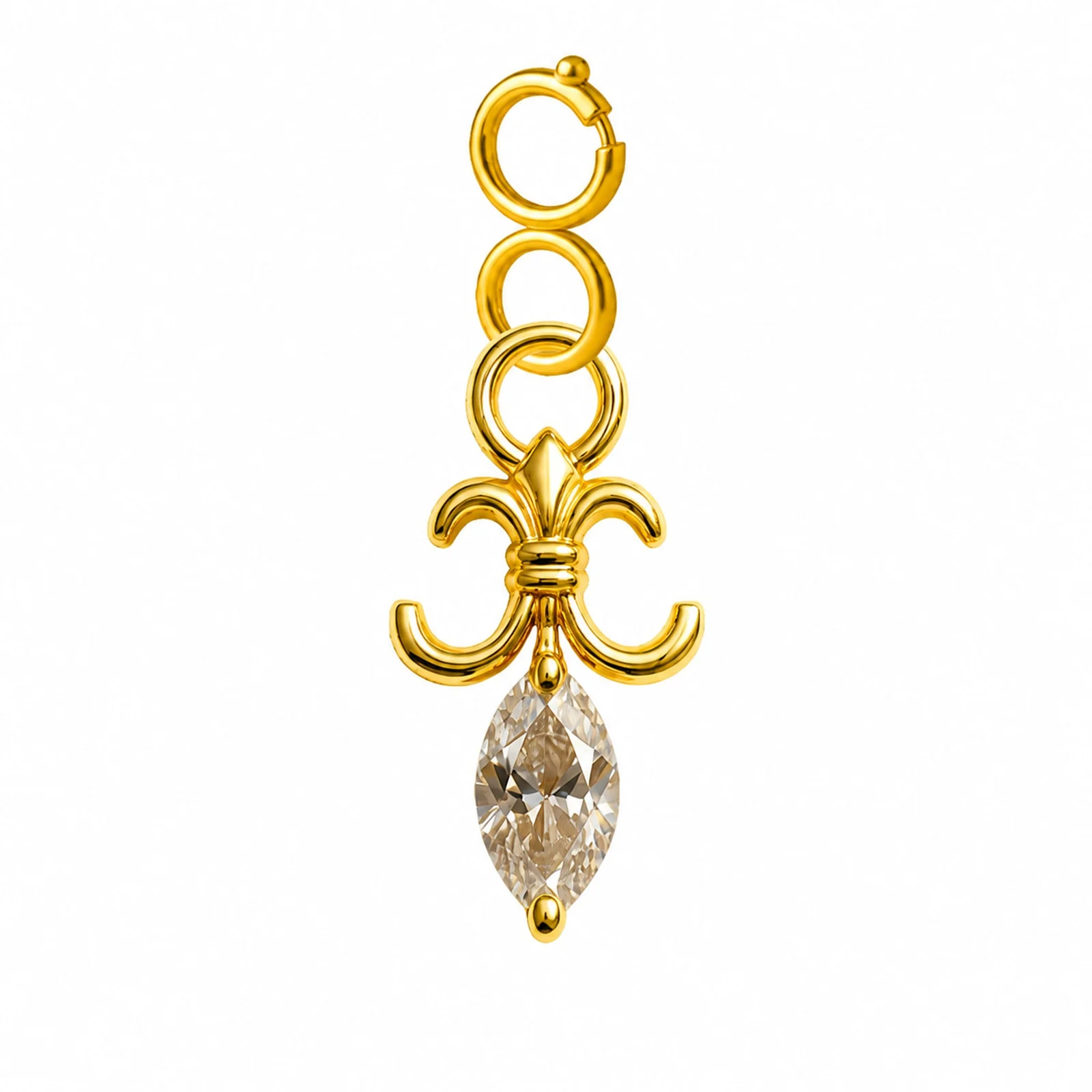 CHARM DE COBRE CHAPADO A ORO 14K CON CIRCONITA-CON CIERRE