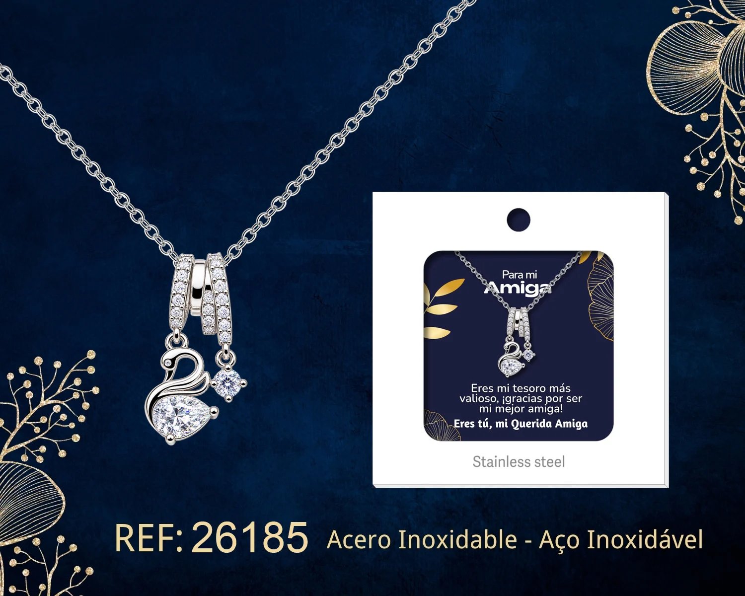 COLGANTE CHAPADA ORO 14K CON CIRCONITA PARA REGALAR
