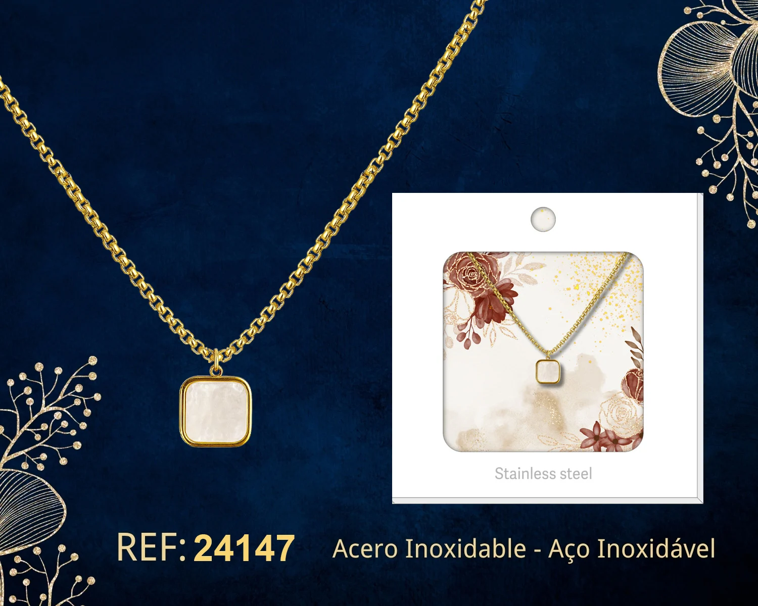 COLLAR ACERO INOXIDABLE CON SOBRE
