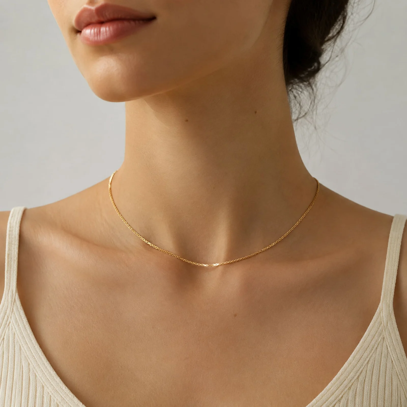 COLLAR DE CADENA ACERO DORADO
