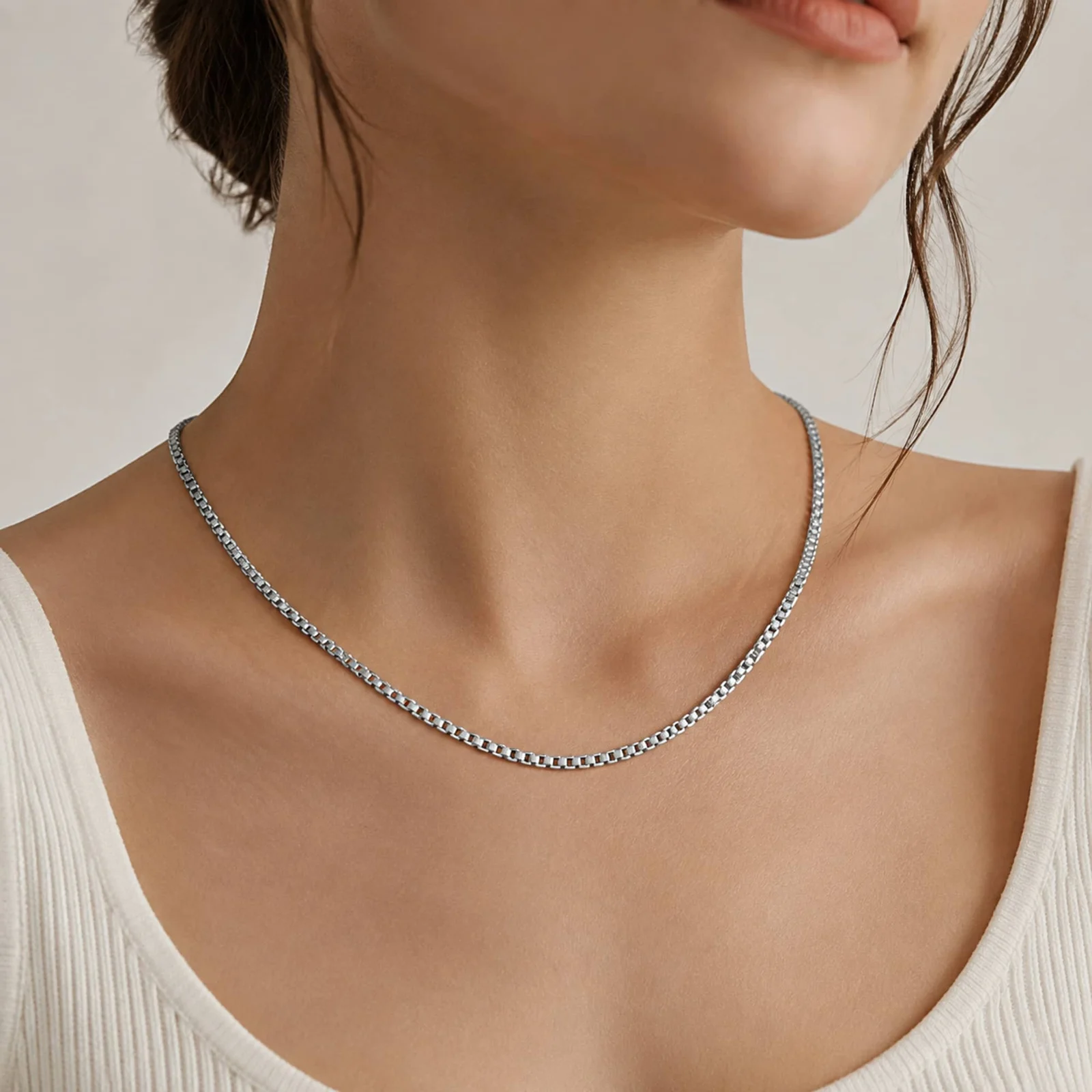 COLLAR DE CADENA ACERO PLATEADO