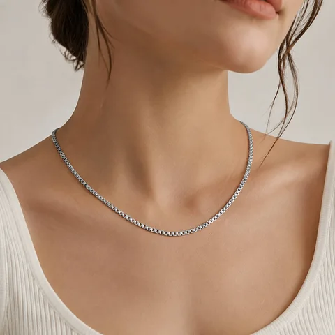 COLLAR DE CADENA ACERO PLATEADO