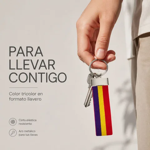 LLAVERO BANDERA ESPAÑA DE CINTA