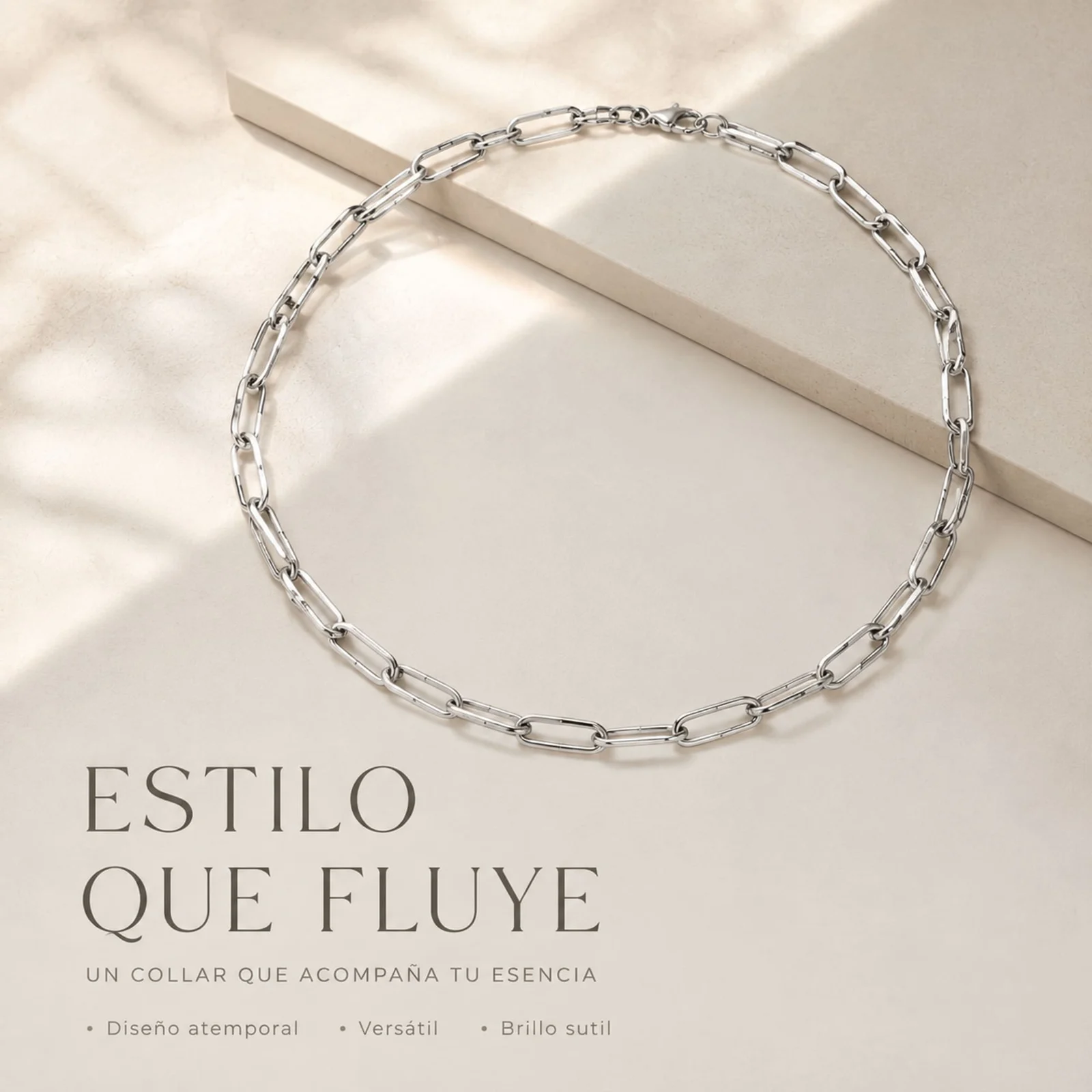 COLLAR DE CADENA ACERO PLATEADO