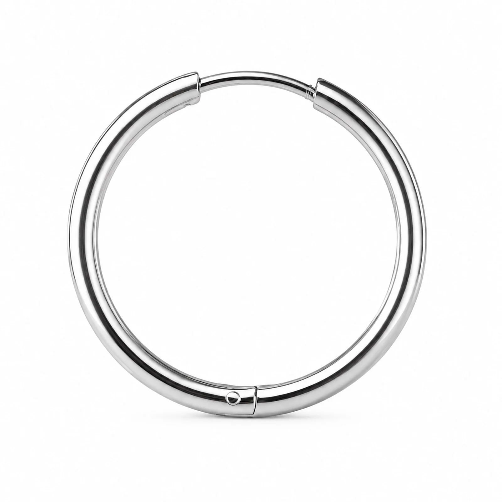 PENDIENTE DE ARO ACERO 20MM COLOR PLATEADO PARA CHARM