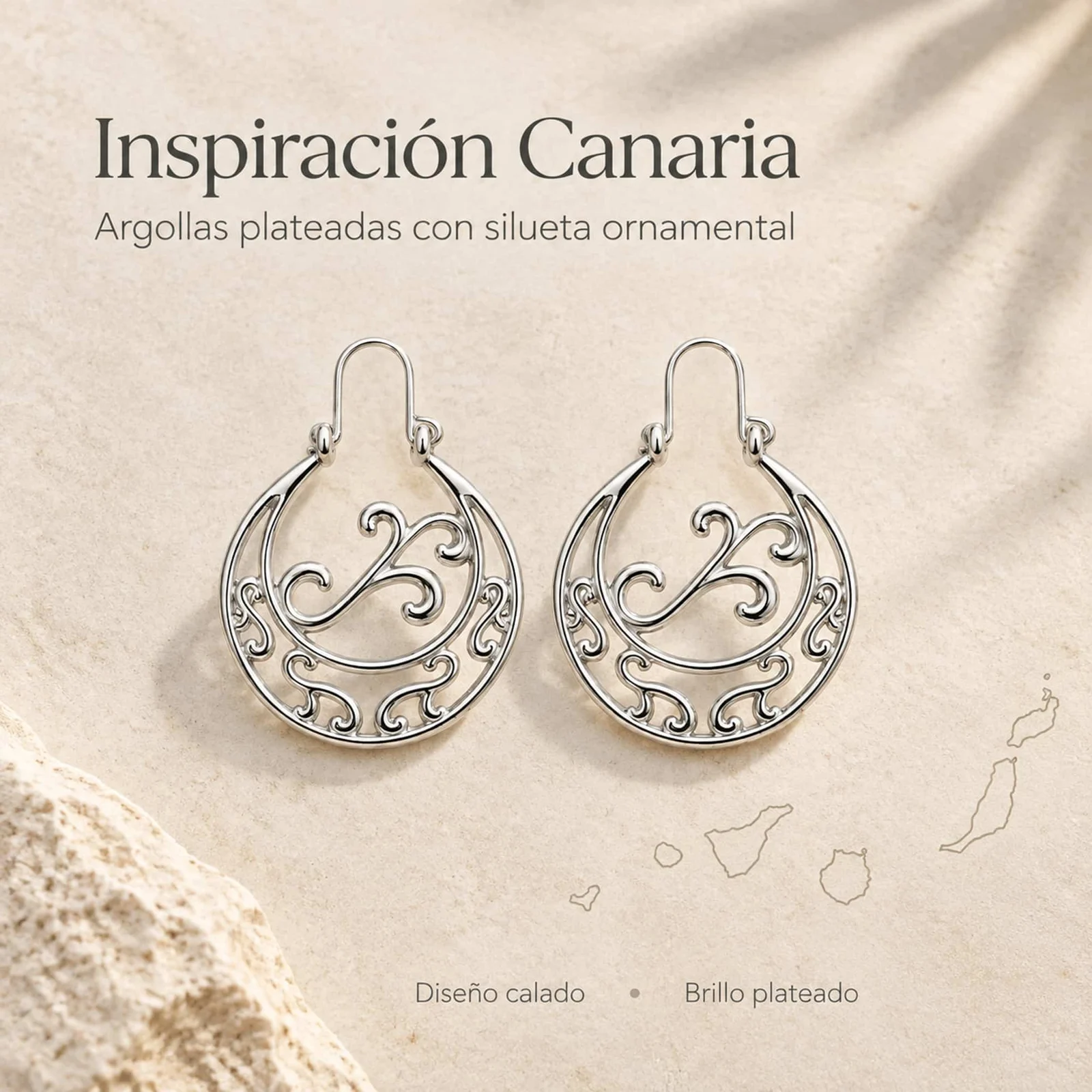 Argolla Canaria 30cm Color Plateado Material CCB