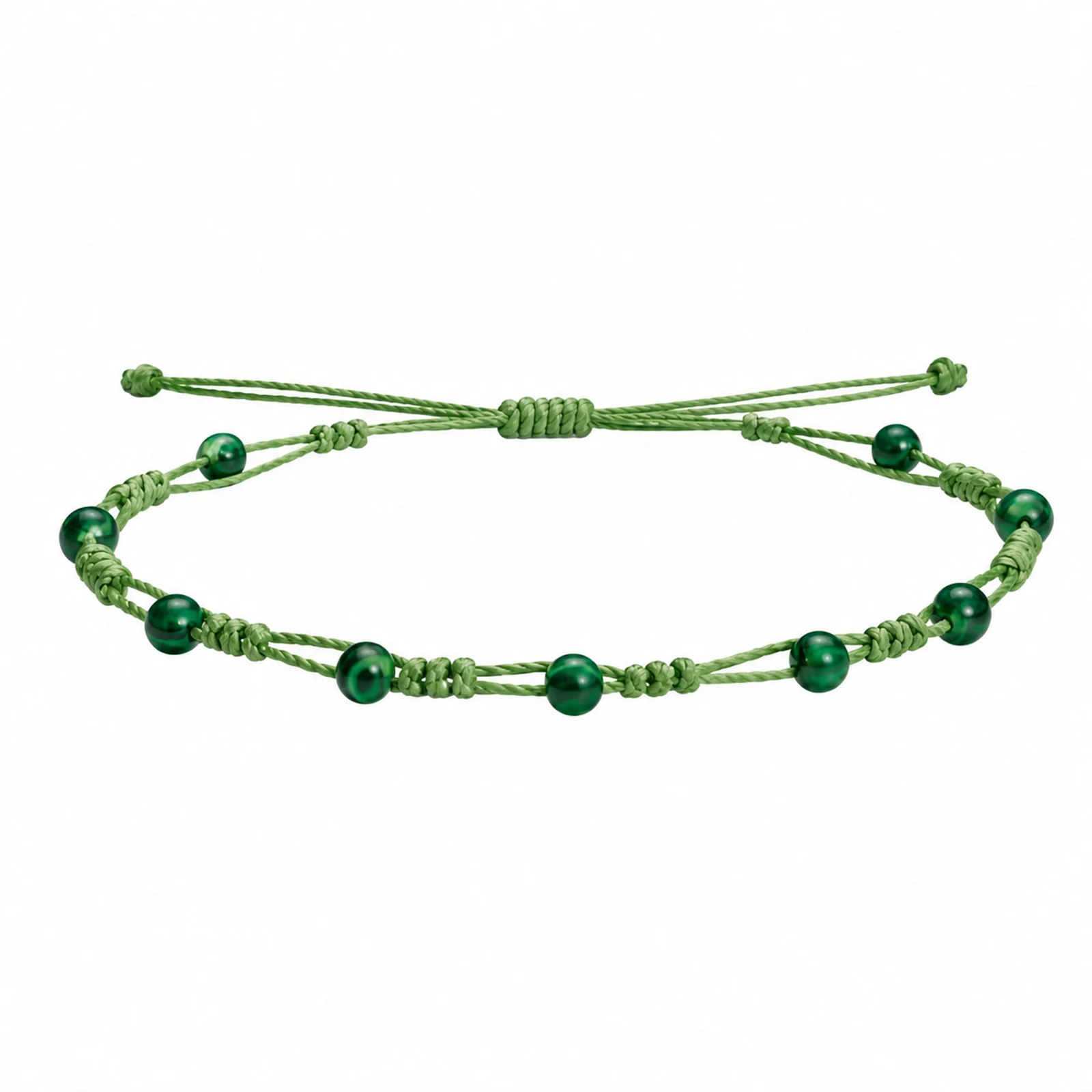 PULSERA HILO ENCERADO CON MALAQUITA