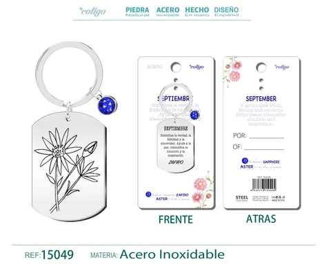 LLAVERO ACERO PARA NACIMIENTO DE SEPTIEMBRE