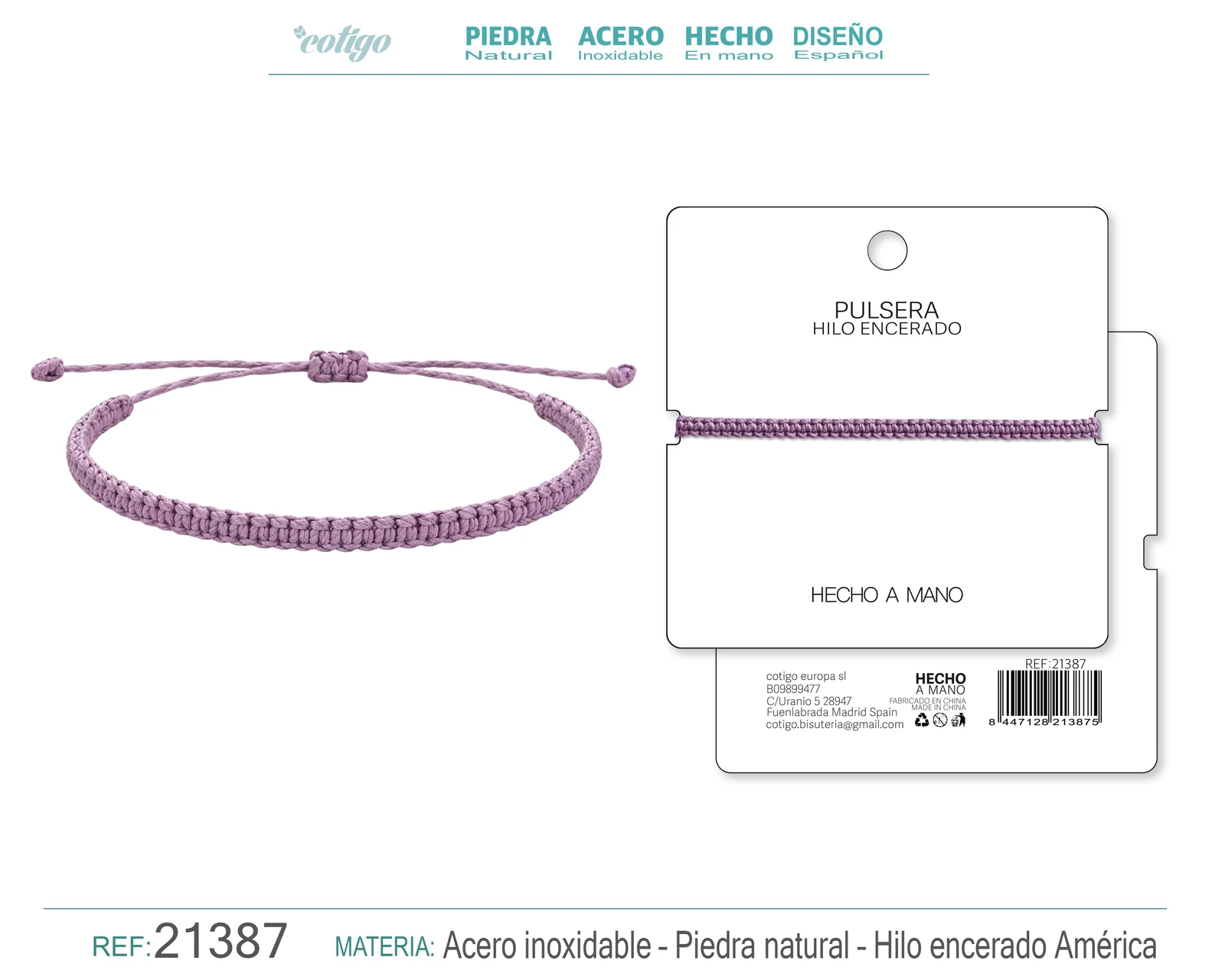 PULSERA HILO ENCERADO