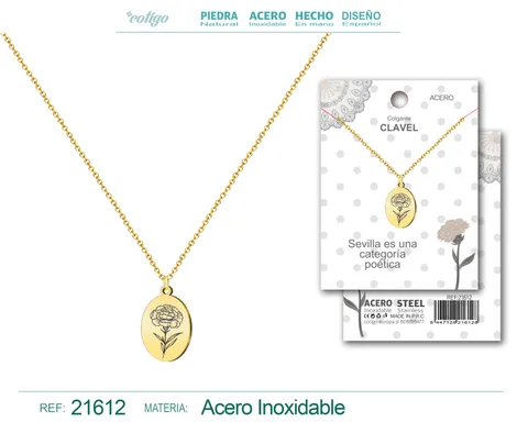 COLGANTE CLAVEL ACERO DORADO