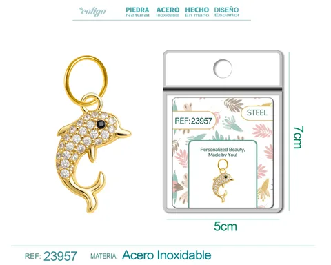 CHARM DE COBRE CHAPADO ORO 14K CON CIRCONITA