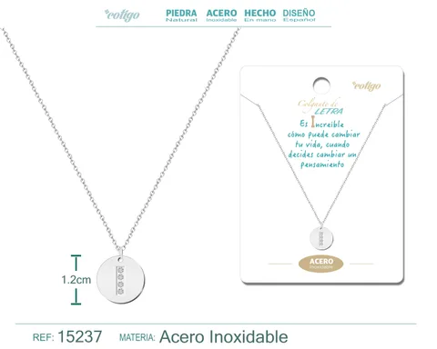 COLLAR LETRA I COLOR PLATEADO