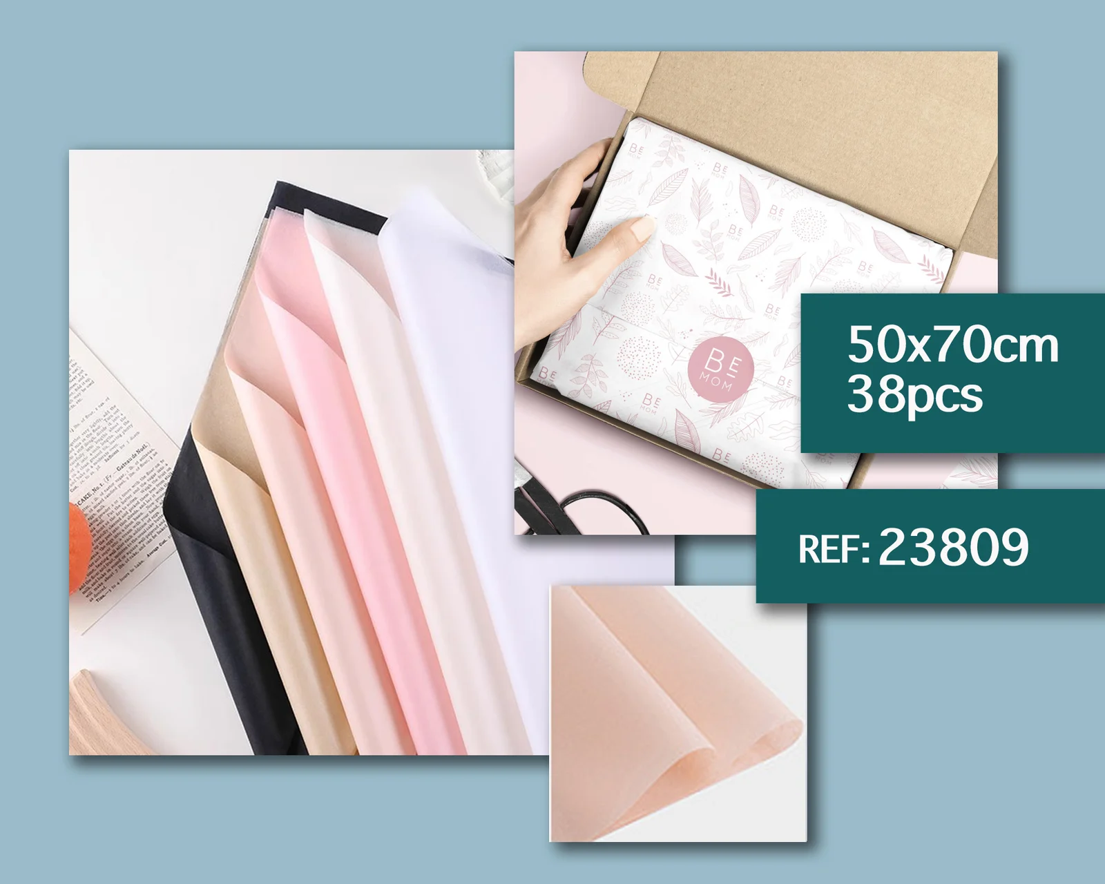 PAPEL DE SEDA PARA EMPAQUETE 50X70CM-38PCS